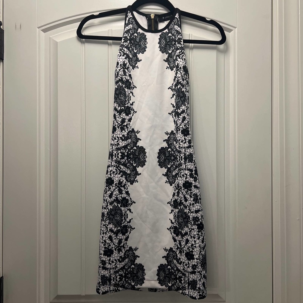 B Darlin Women's White Floral Sleeveless Mini Cocktail‎ Body Con Dress Size 1/2